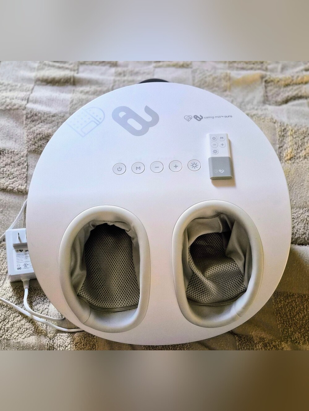 Caring Mill By Aura Foot Massager with Remote in White